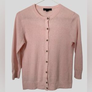 Ann Taylor Cotton Blend Ann Cardigan 3/4 Sleeve Pink Coral Size S NWOT
